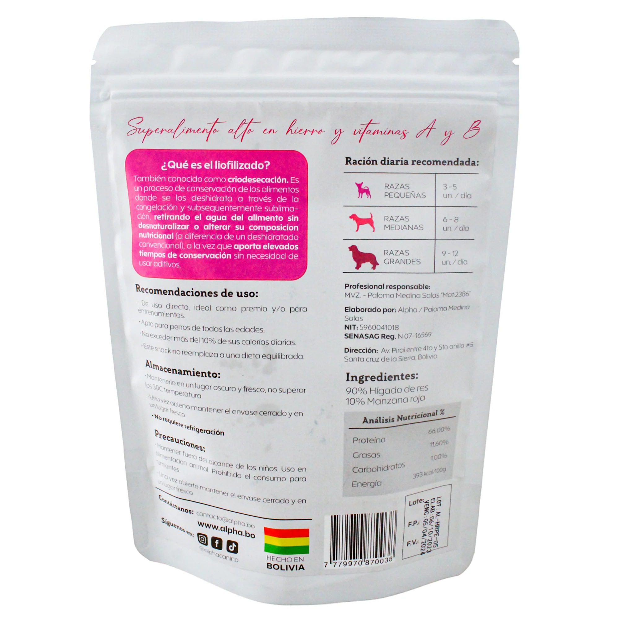 Snack Liofilizado De Hígado De Res Y Manzana X 50G - Image 2