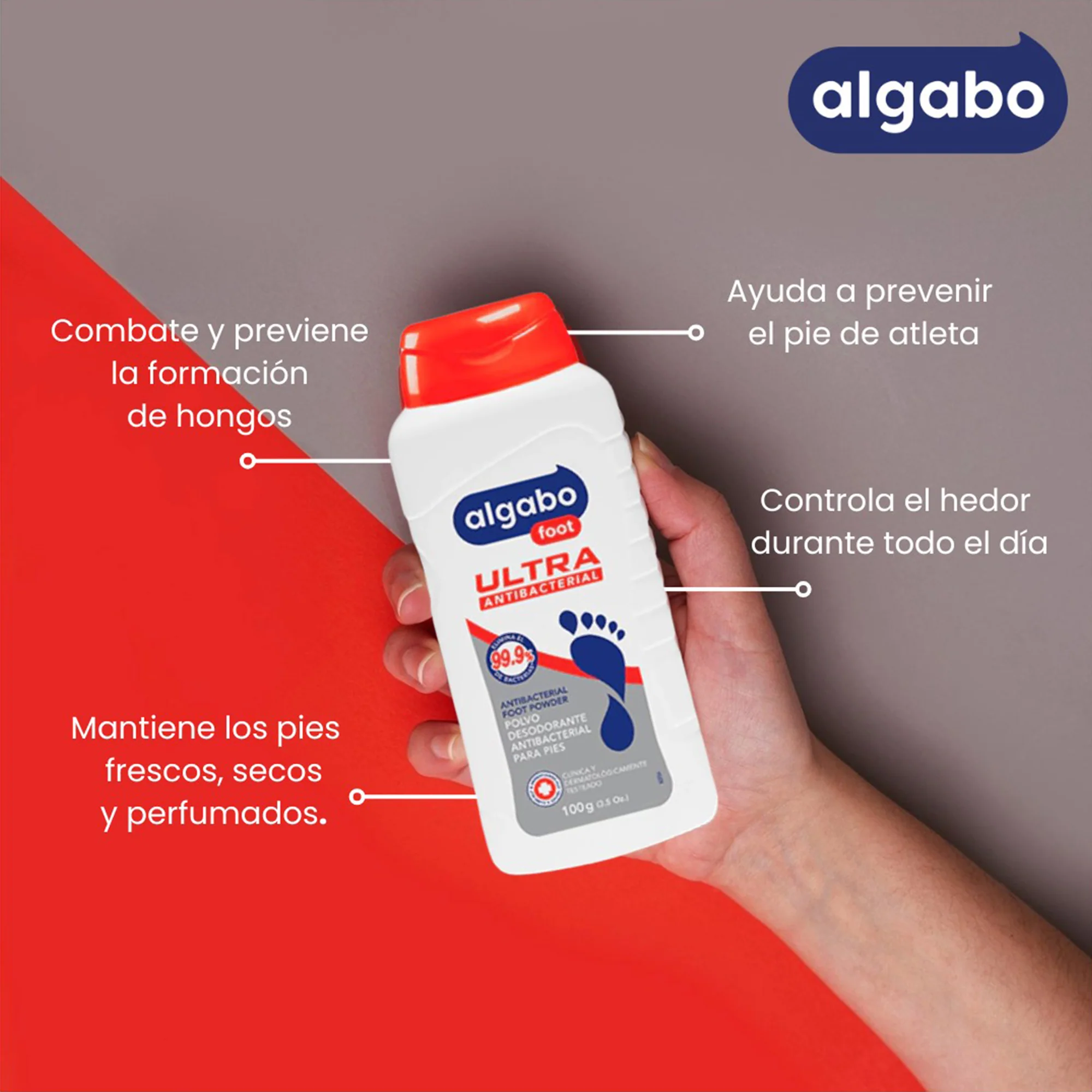 Desodorante Algabo Foot Talco Para Pies Ultra X 100G - Image 3