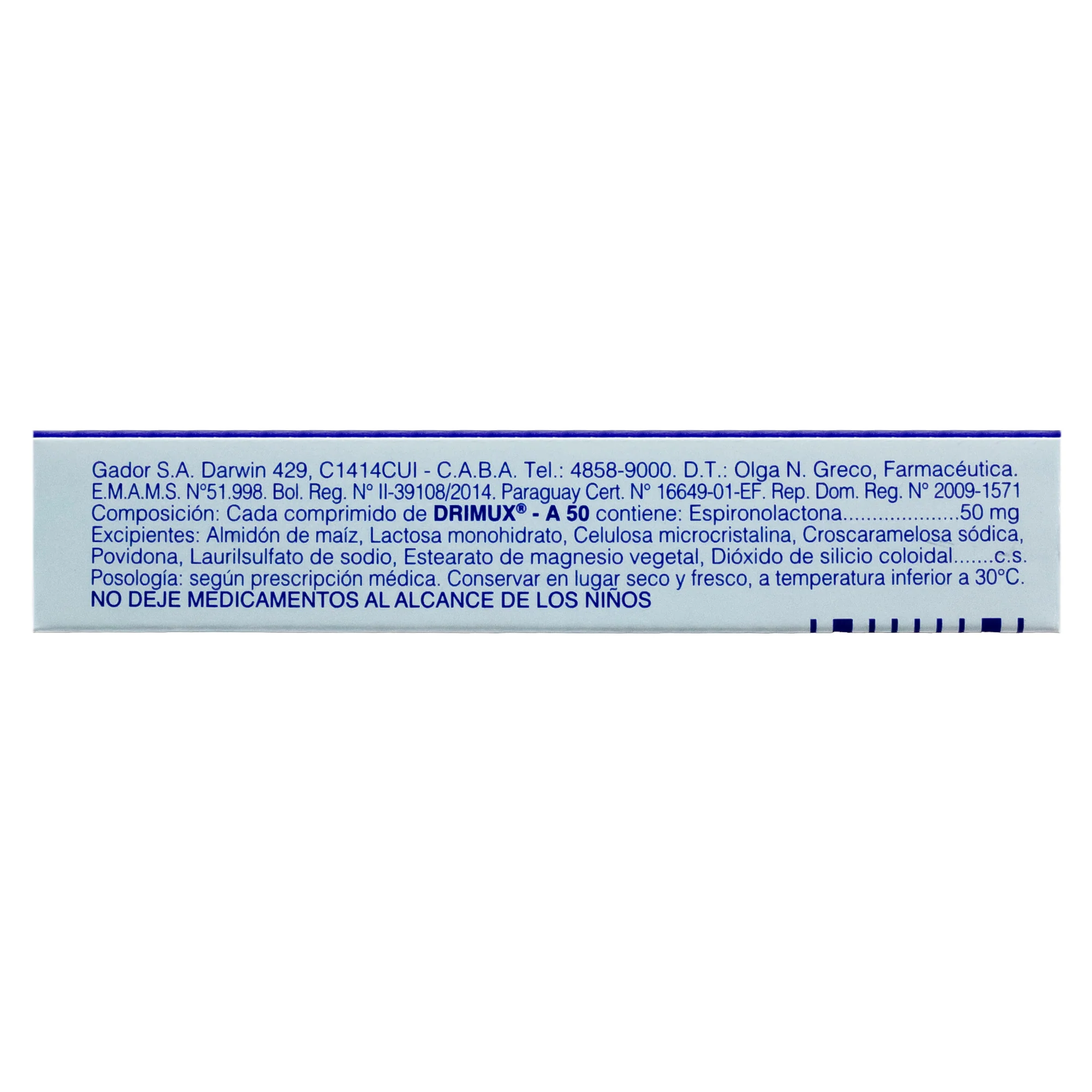 Drimux-A 50Mg Espironolactona X Tableta - Image 3