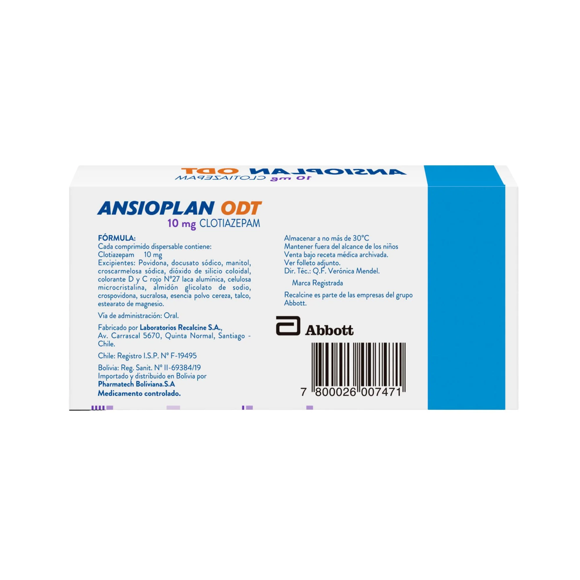 Ansioplan Odt Clotiazepam 10Mg X Comprimido - Image 2