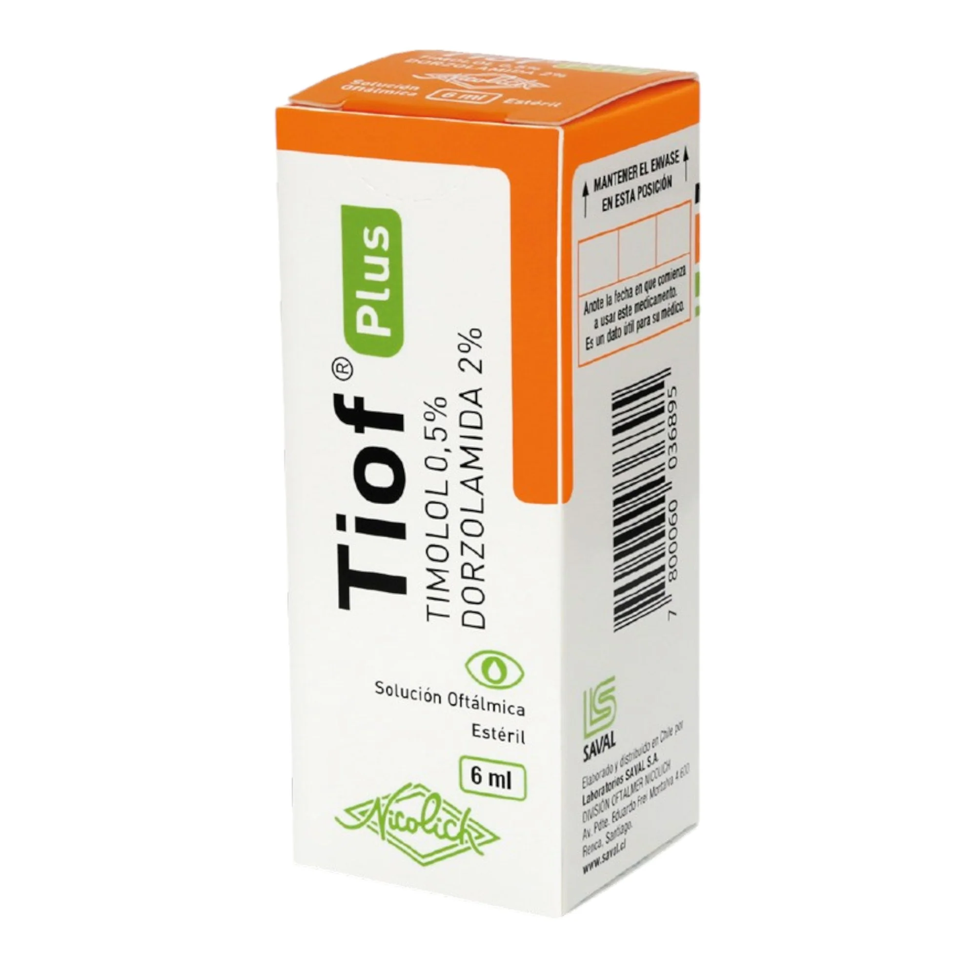 Colirio Tiof Plus Timolol Dorzolamida X 6Ml - Image 2