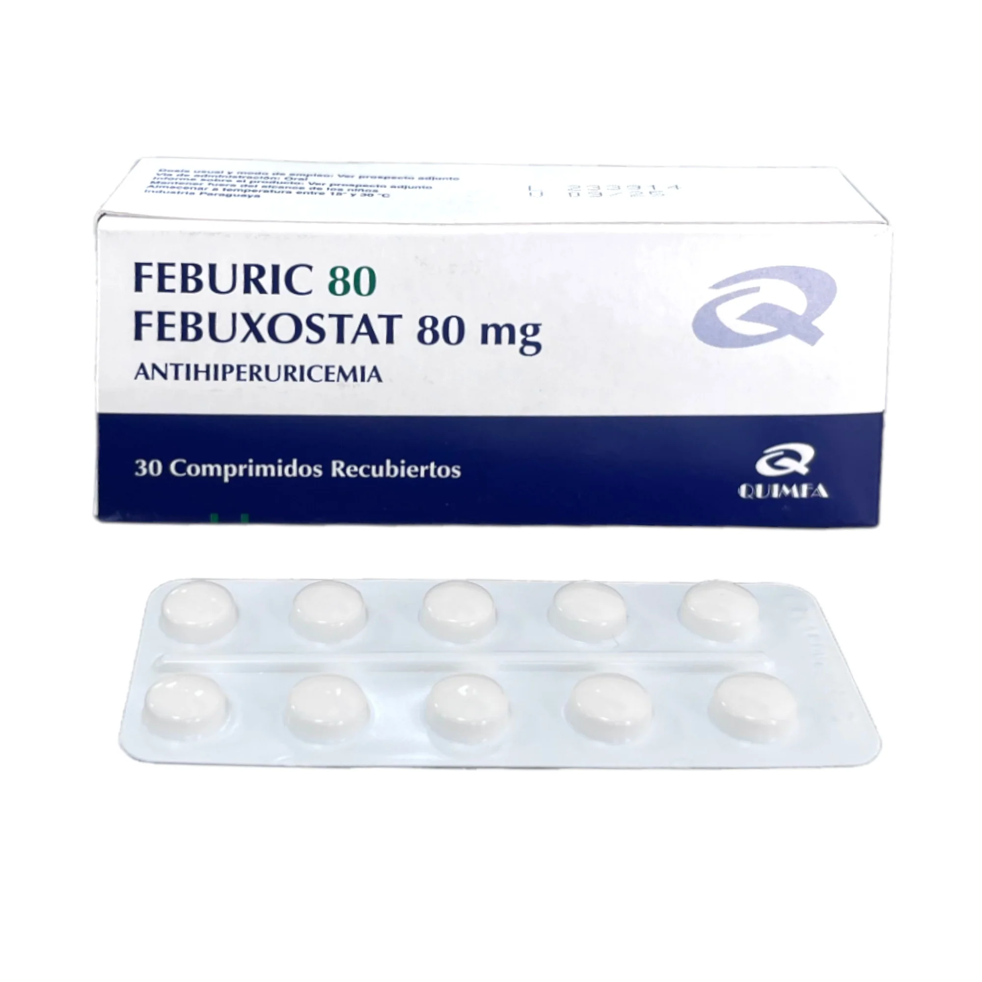 Feburic 80Mg Febuxostat Antihiperuricemia X Comprimido