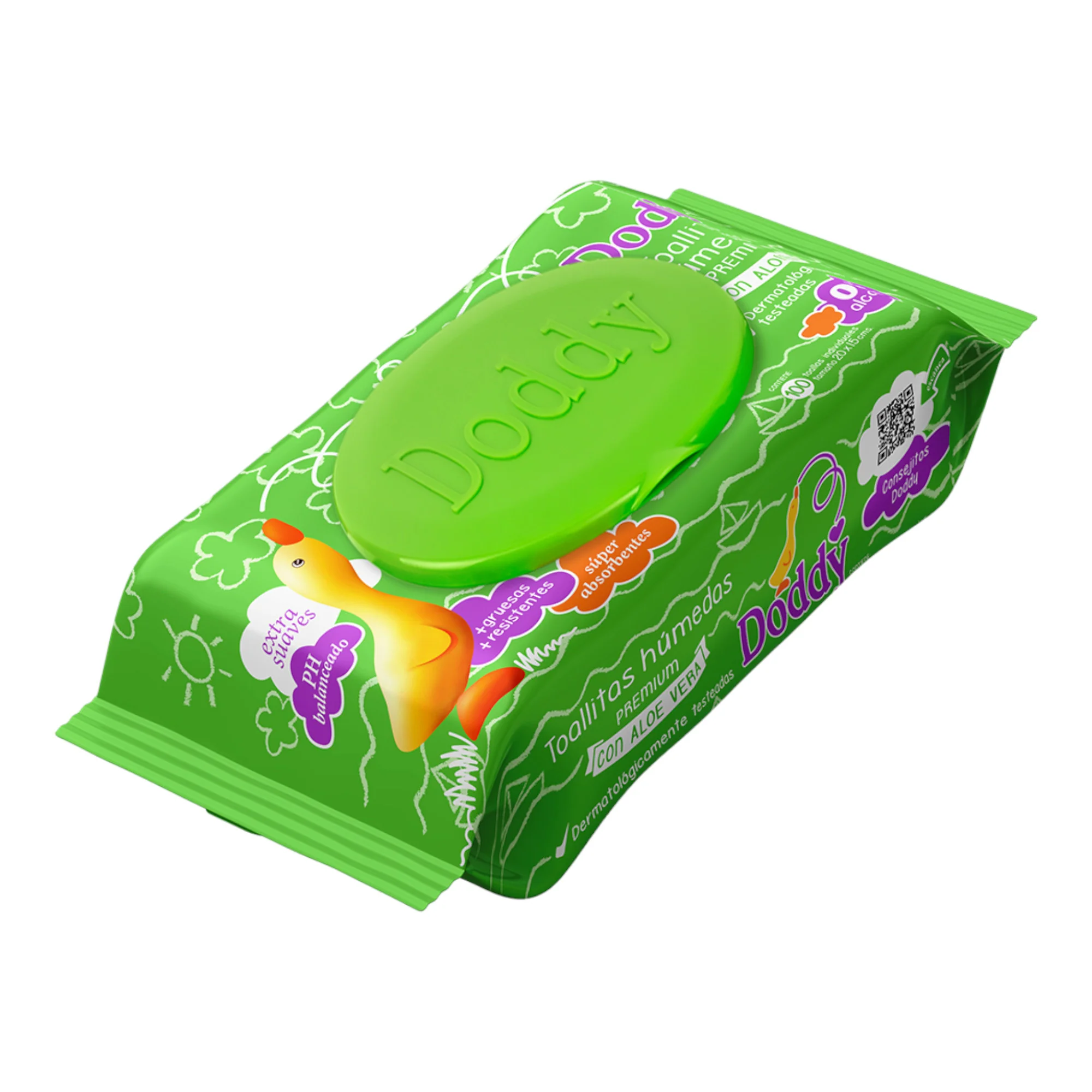 Toallitas Húmedas Doddy Premium Aloe Vera X 100 Unidades - Image 2