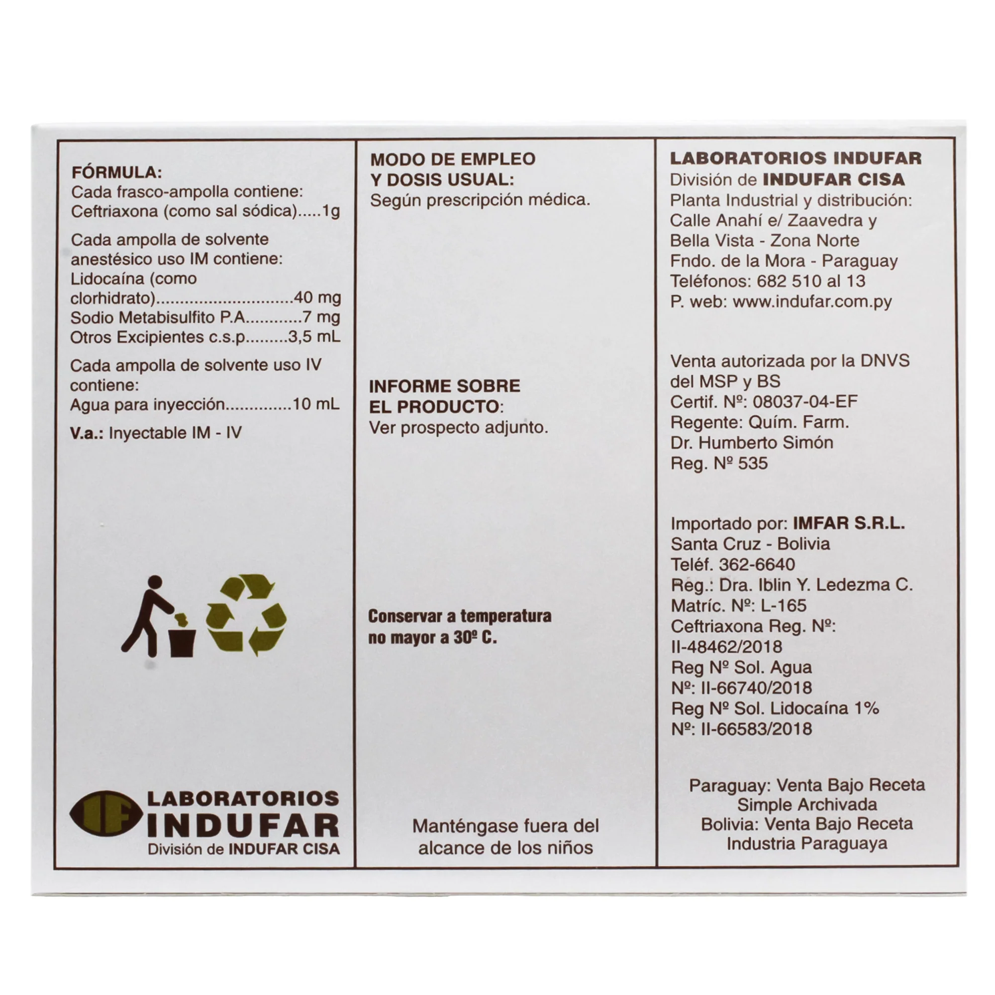 Braxan Ceftriaxona 1G X Ampolla - Image 5