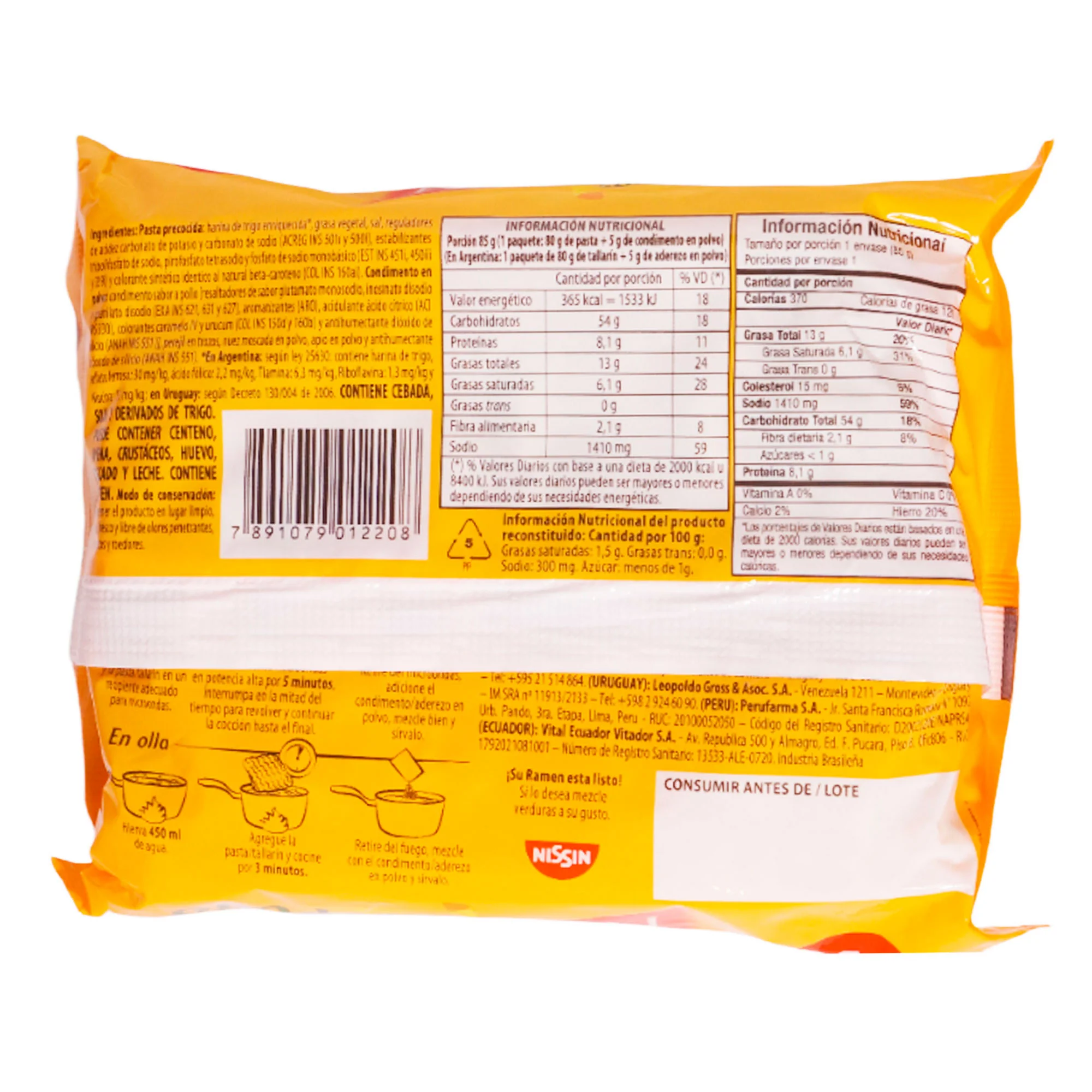 Ramen Nissin Sabor Pollo Bolsa X 85G - Image 2