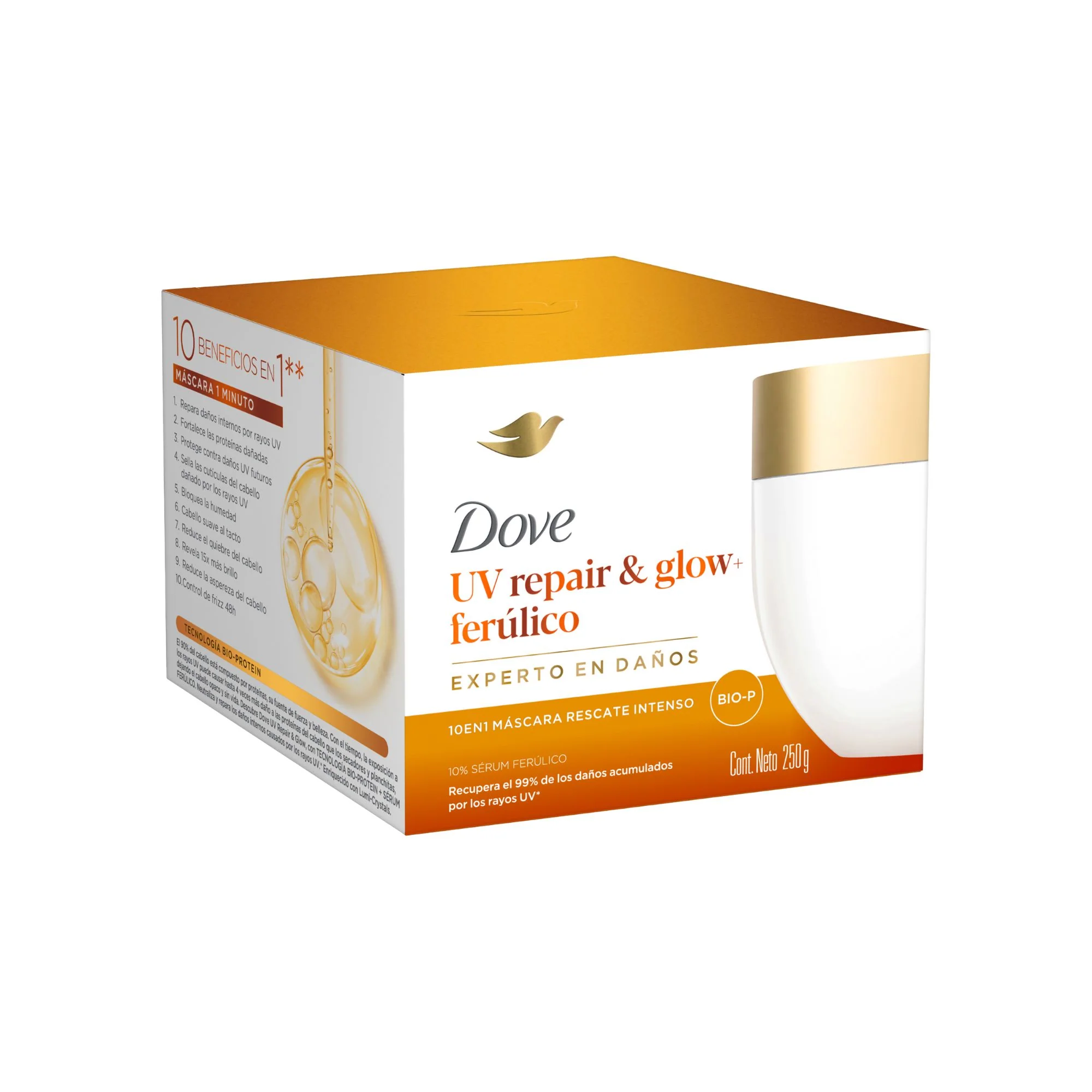 Mascara Capilar Dove Uv Repair Y Glow+Ferulico X 250G - Image 2