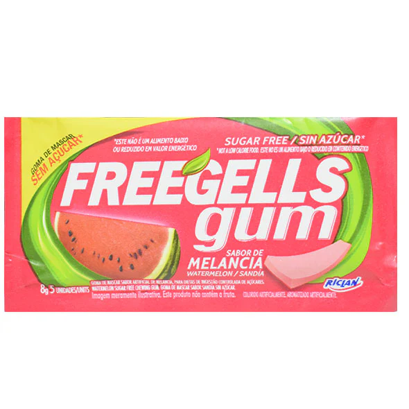 Freegells Gum Chicle Sin Azucar Sabor Sandia X 8G