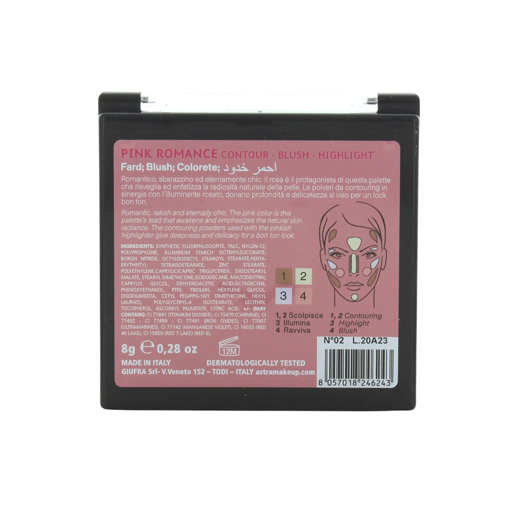 Paleta De Sombras Astra The Romance Palette N02 Pink X 8G - Image 2