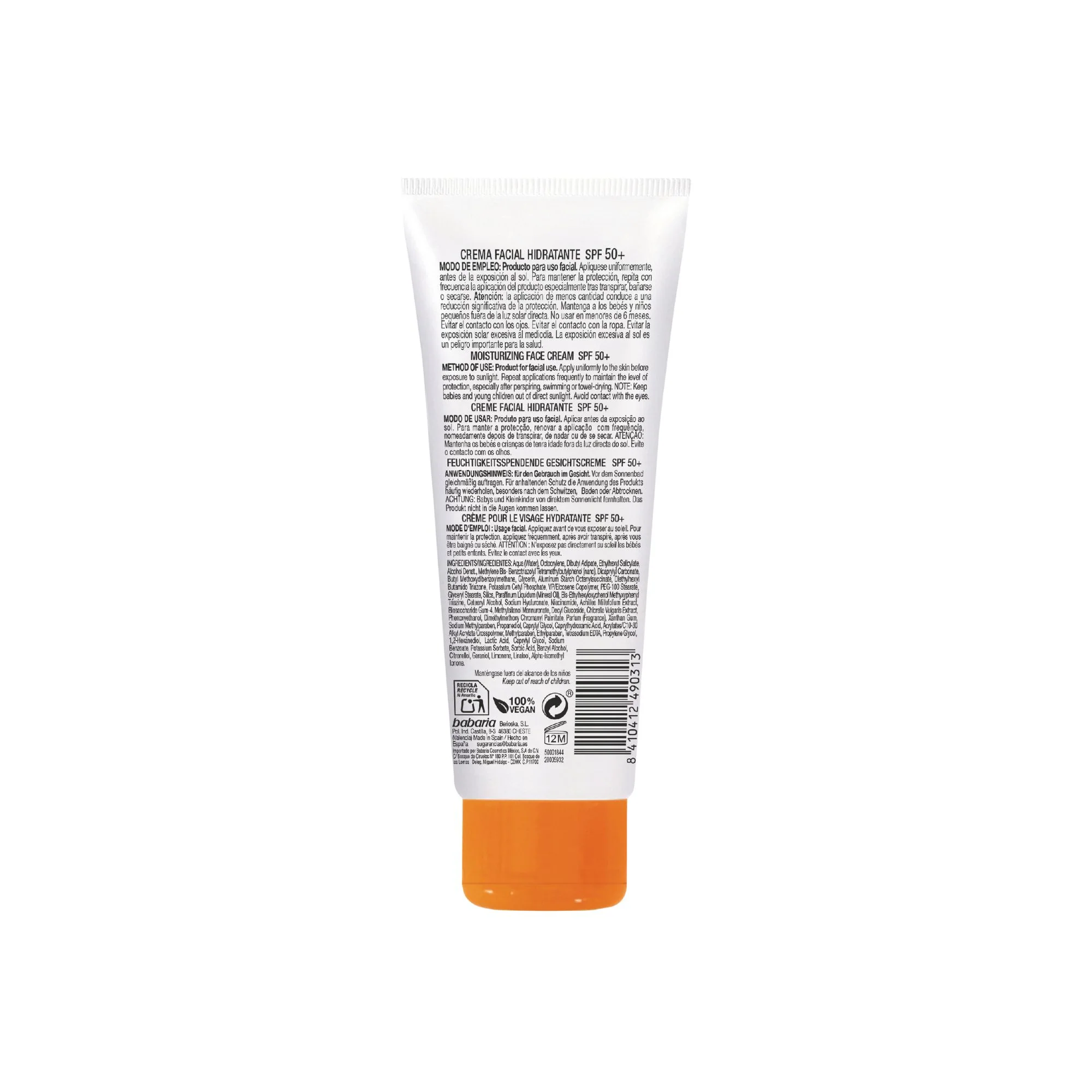 Crema Facial Babaria Ácido Hialuronico Spf50 +  X 75Ml - Image 2
