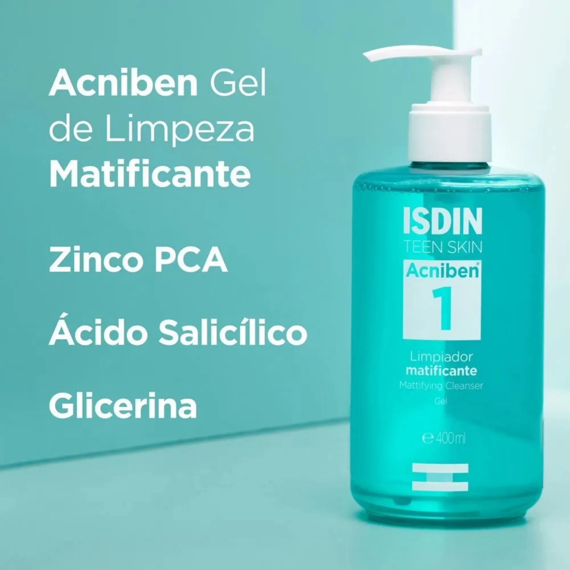 Limpiador Matificante Gel Isdin Acniben 1 X 400Ml - Image 2