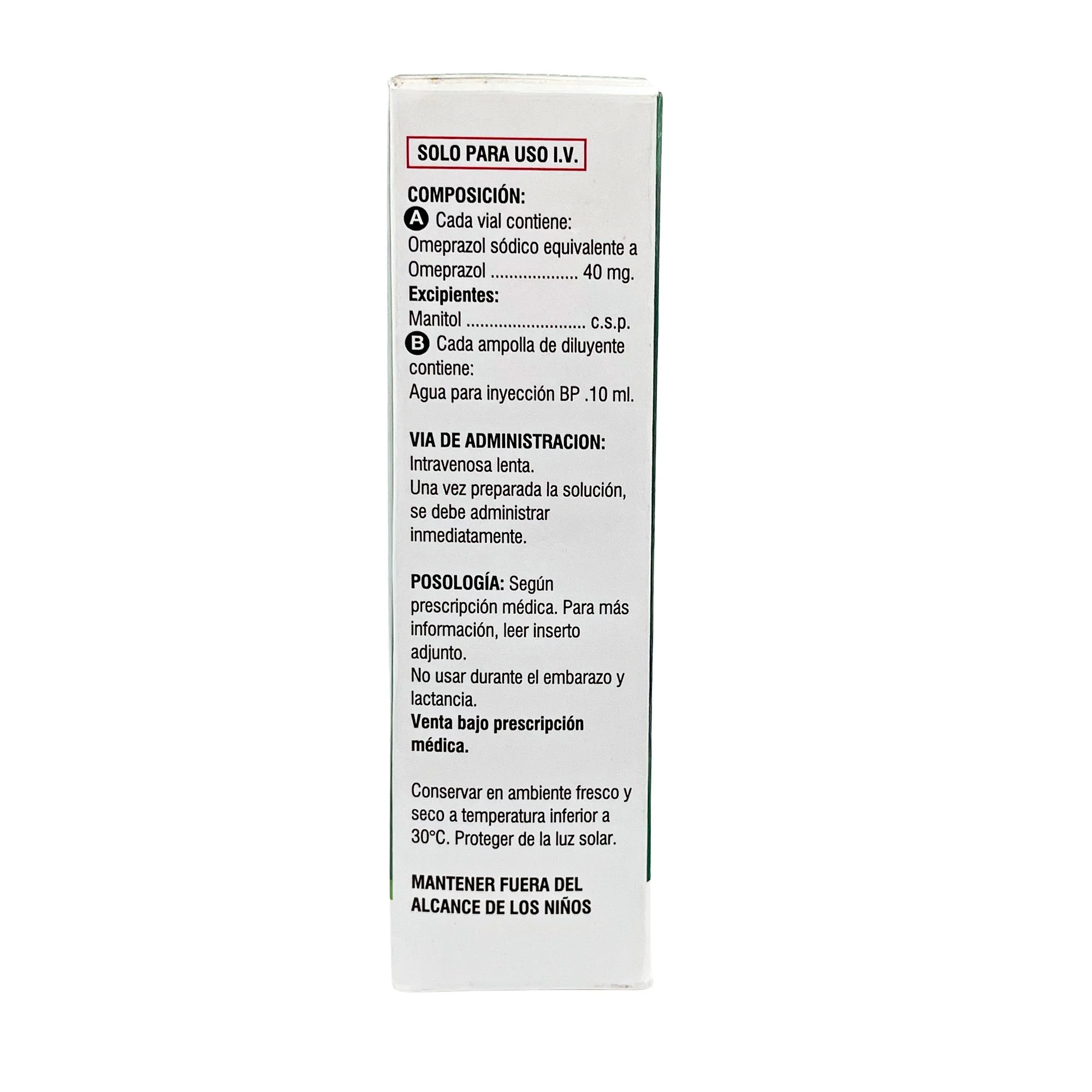 Omesfe 40Mg Intravenoso X 1 Ampolla /10Ml + Diluyente Omeprazol - Image 2
