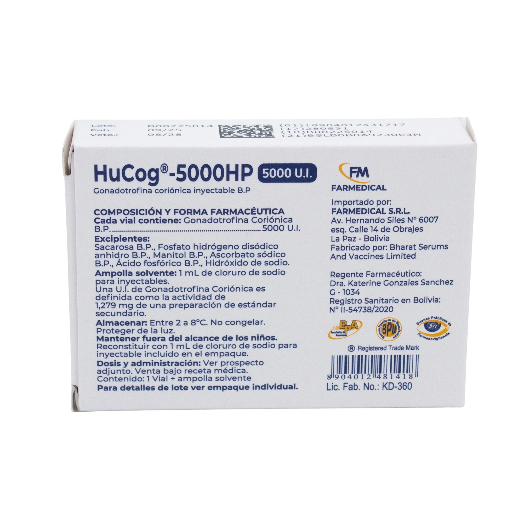 Hucog Gonadotrofina 5000Ui Im-Sc X Frasco+Ampolla - Image 3