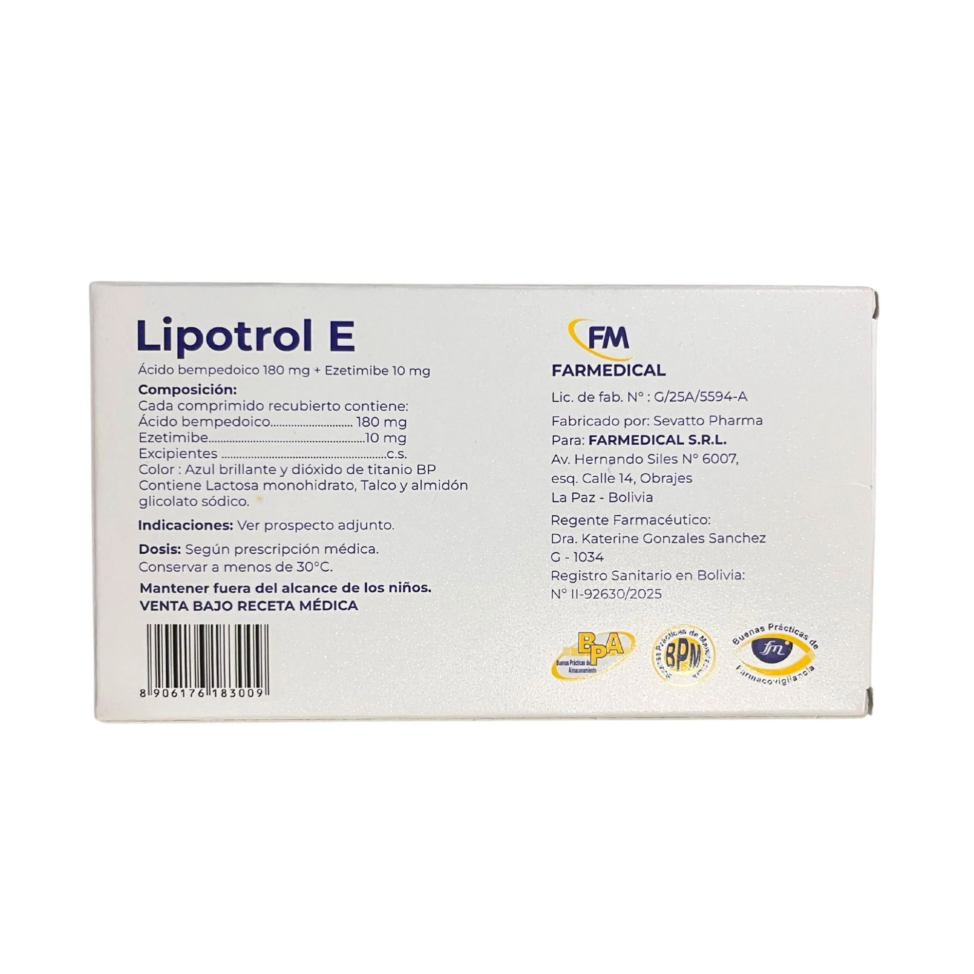 Lipotrol E Ácido Bempedoico/Ezetimibe X Comprimido - Image 2